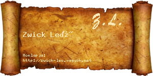 Zwick Leó névjegykártya